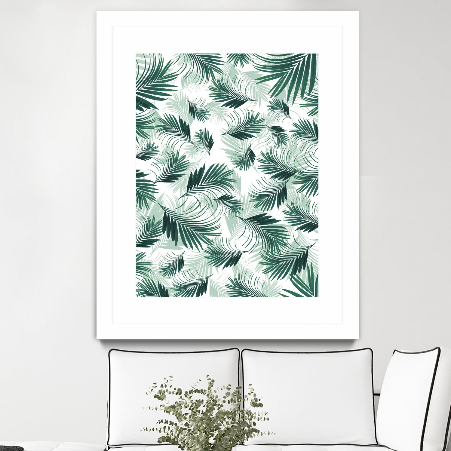 Tropical Green Palms Pattern #1 #tropical #decor #art by Anita & Bella Jantz on GIANT ART - green photo illustration