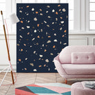 Midnight Navy Terrazzo #1 #decor #art by Anita & Bella Jantz on GIANT ART - blue digital drawing