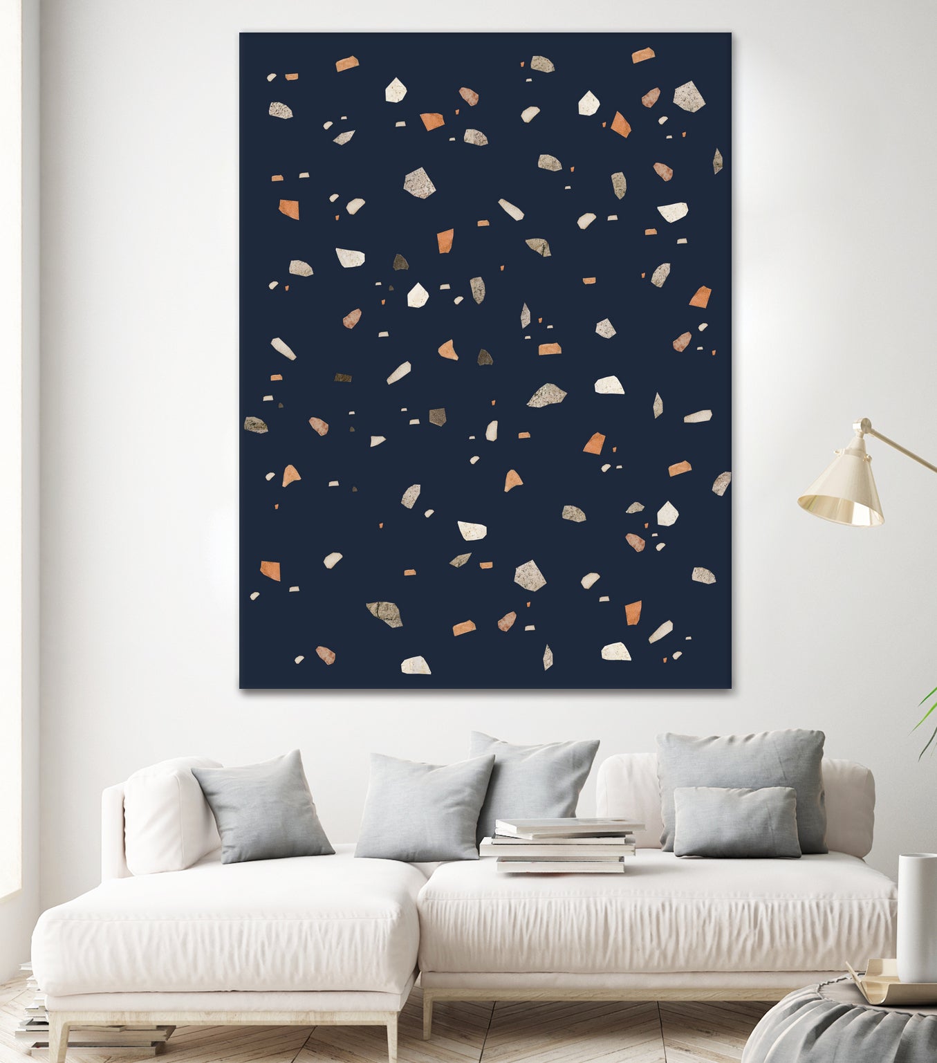 Midnight Navy Terrazzo #1 #decor #art by Anita & Bella Jantz on GIANT ART - blue digital drawing