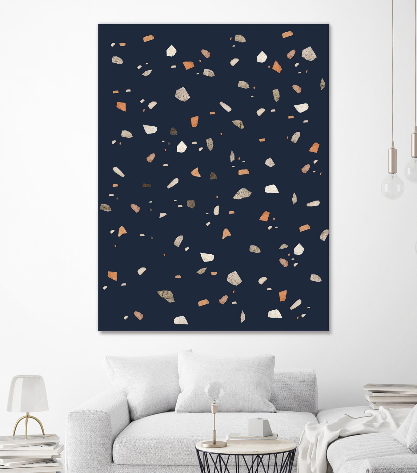 Midnight Navy Terrazzo #1 #decor #art by Anita & Bella Jantz on GIANT ART - blue digital drawing