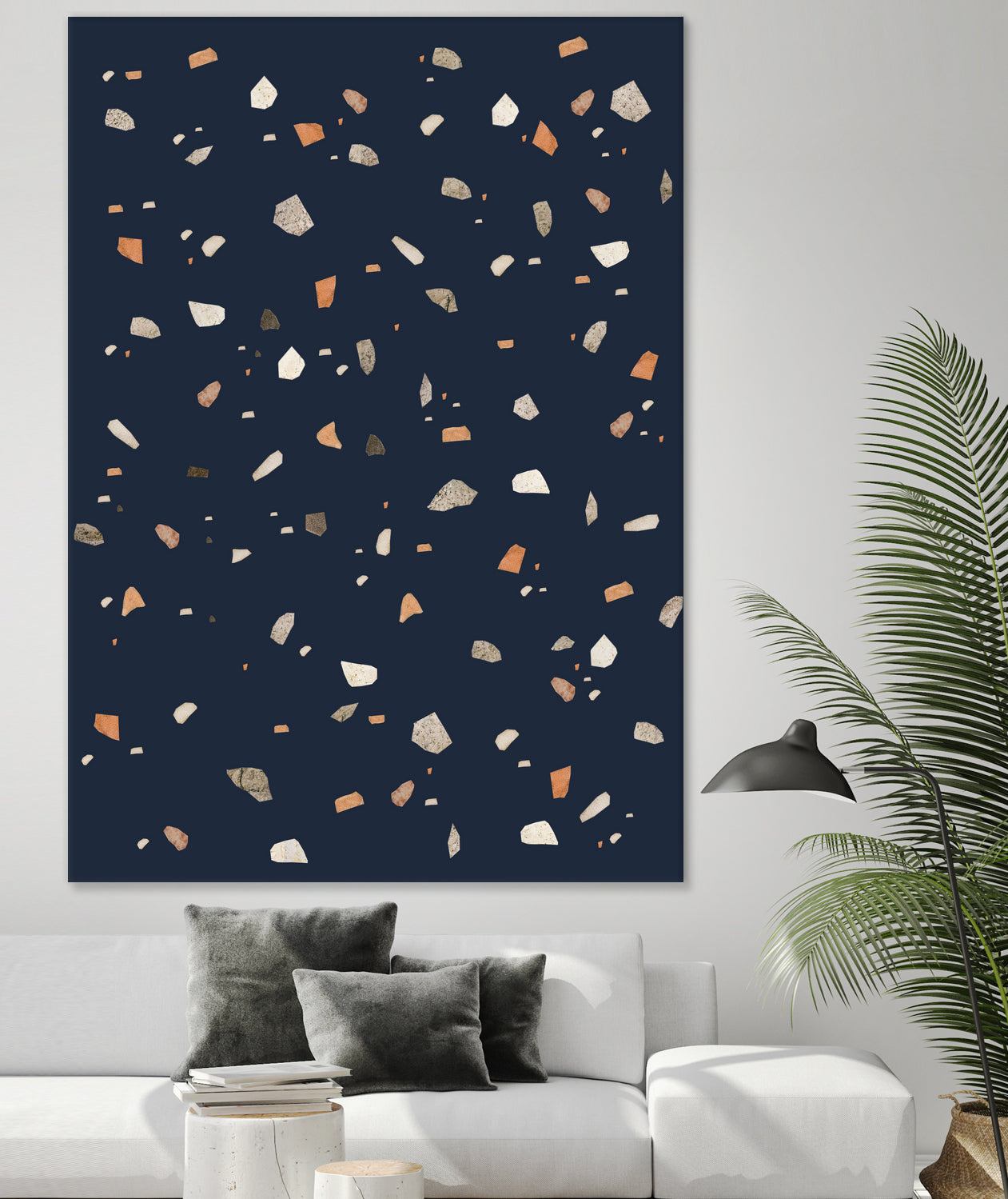 Midnight Navy Terrazzo #1 #decor #art by Anita & Bella Jantz on GIANT ART - blue digital drawing