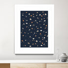 Midnight Navy Terrazzo #1 #decor #art by Anita & Bella Jantz on GIANT ART - blue digital drawing