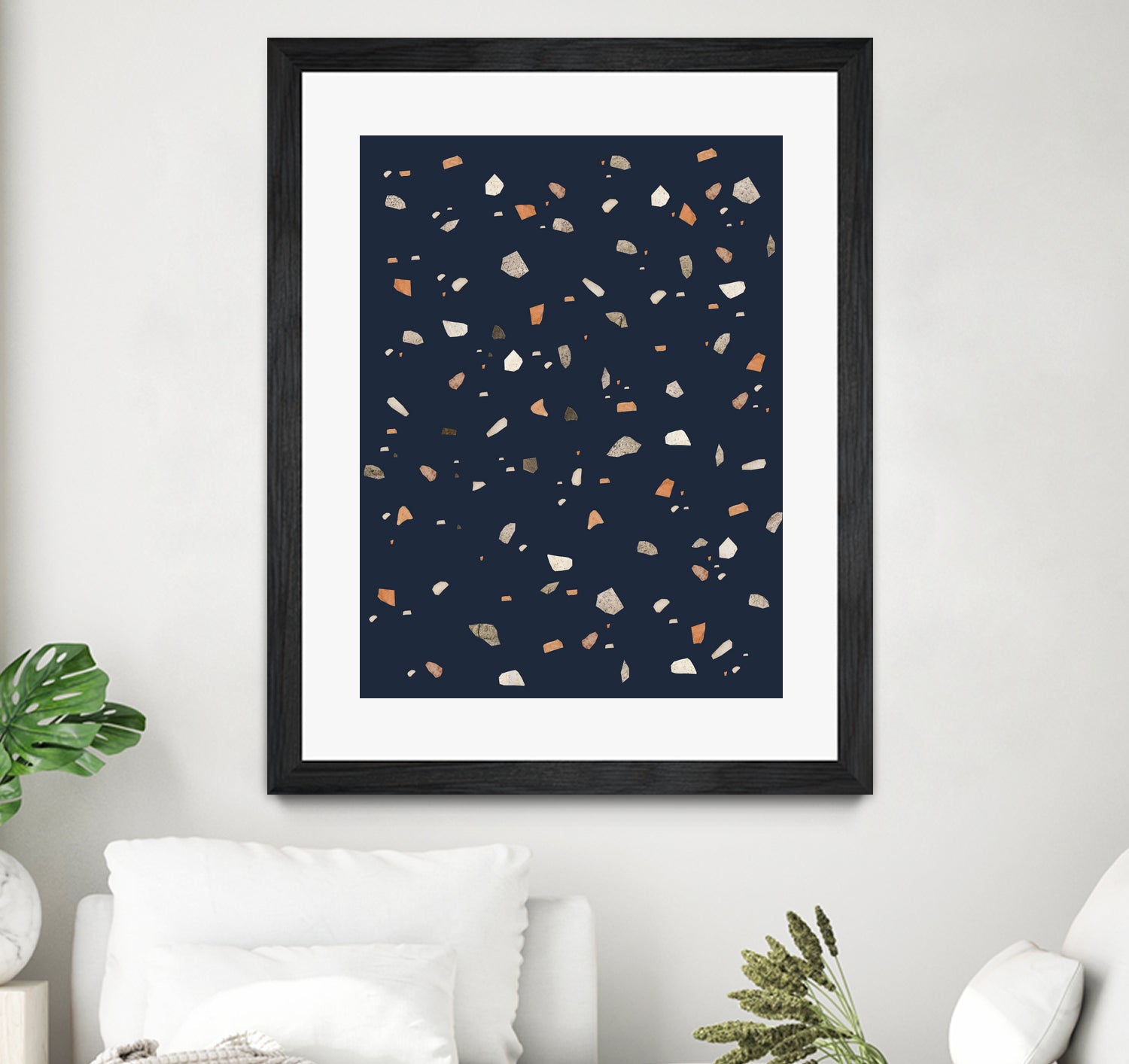 Midnight Navy Terrazzo #1 #decor #art by Anita & Bella Jantz on GIANT ART - blue digital drawing