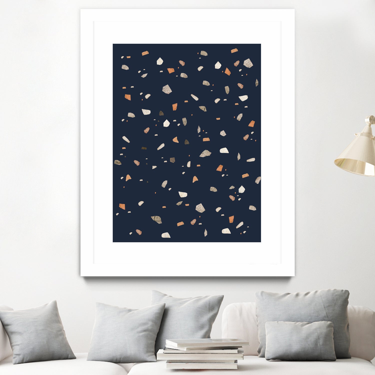 Midnight Navy Terrazzo #1 #decor #art by Anita & Bella Jantz on GIANT ART - blue digital drawing