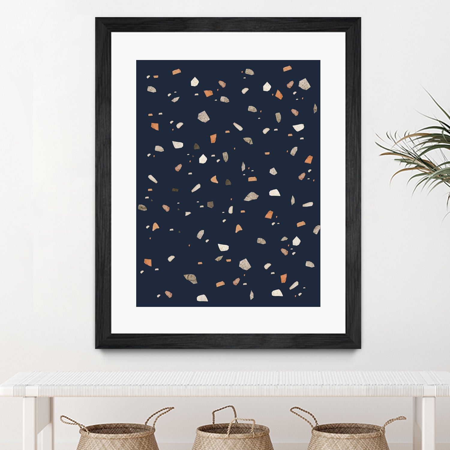 Midnight Navy Terrazzo #1 #decor #art by Anita & Bella Jantz on GIANT ART - blue digital drawing