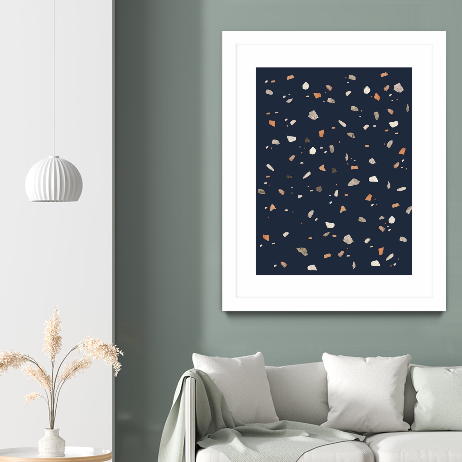 Midnight Navy Terrazzo #1 #decor #art by Anita & Bella Jantz on GIANT ART - blue digital drawing