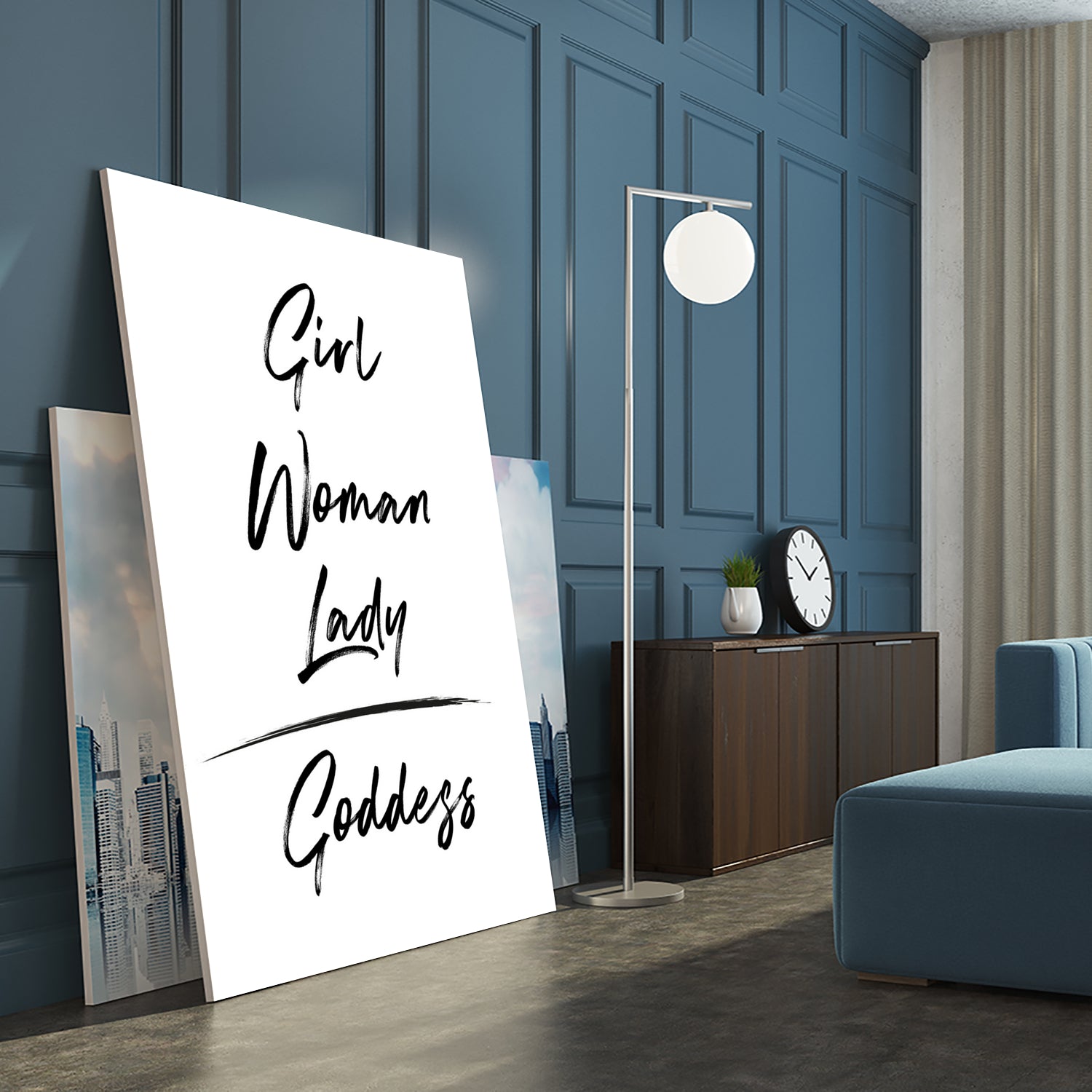 Girl Woman Lady = Goddess | Black and White Edition by Anastasia Sawall on GIANT ART - black typography