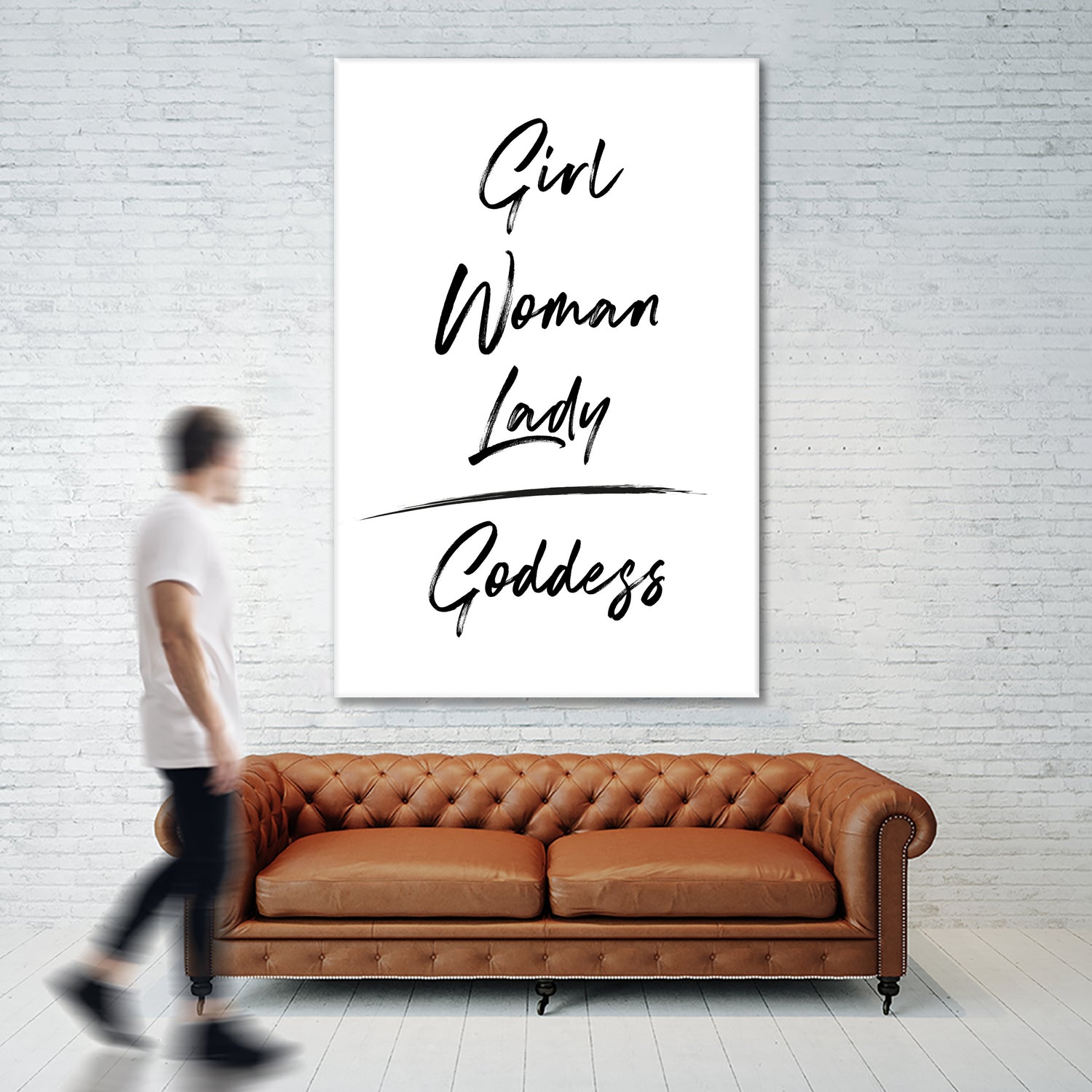 Girl Woman Lady = Goddess | Black and White Edition by Anastasia Sawall on GIANT ART - black typography