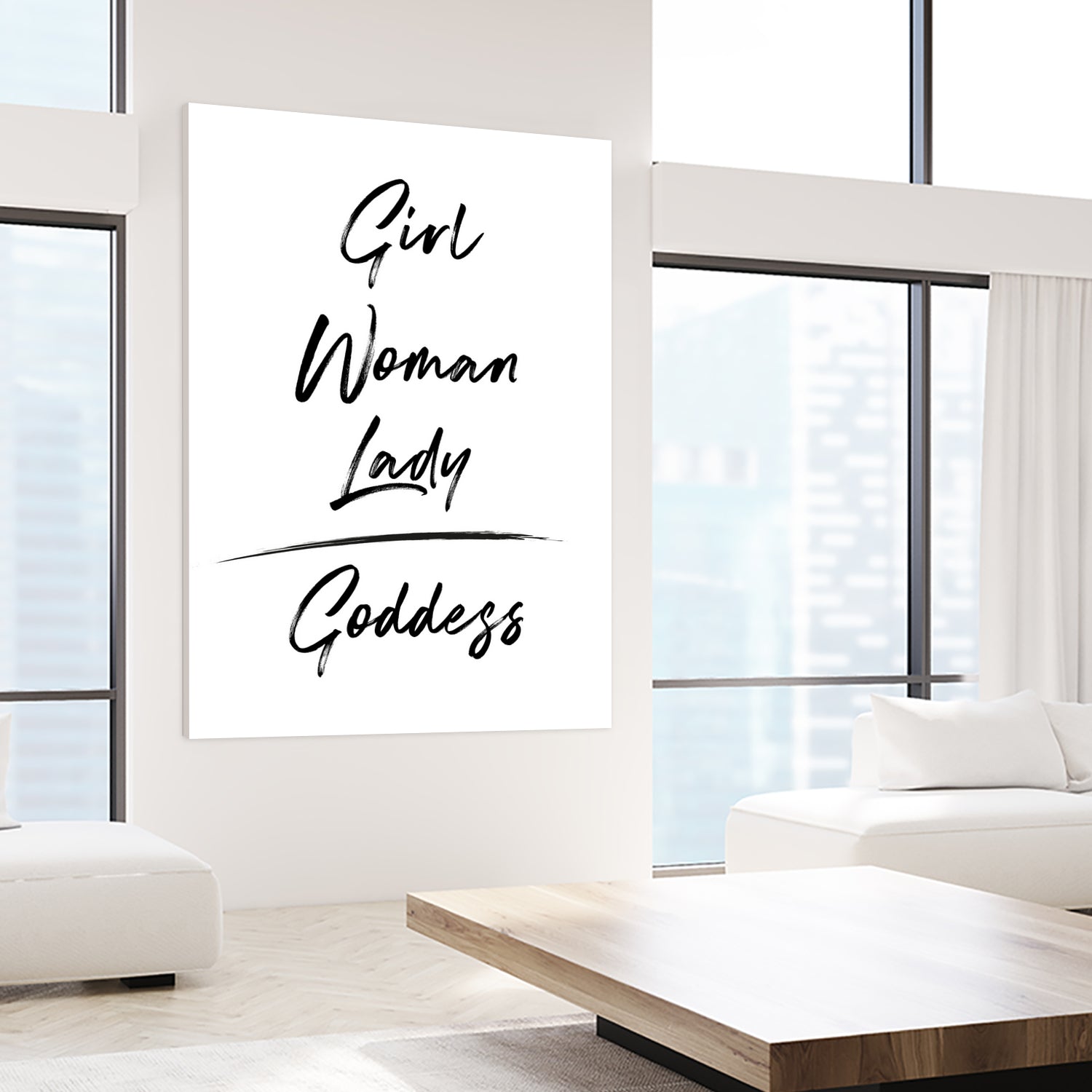 Girl Woman Lady = Goddess | Black and White Edition by Anastasia Sawall on GIANT ART - black typography