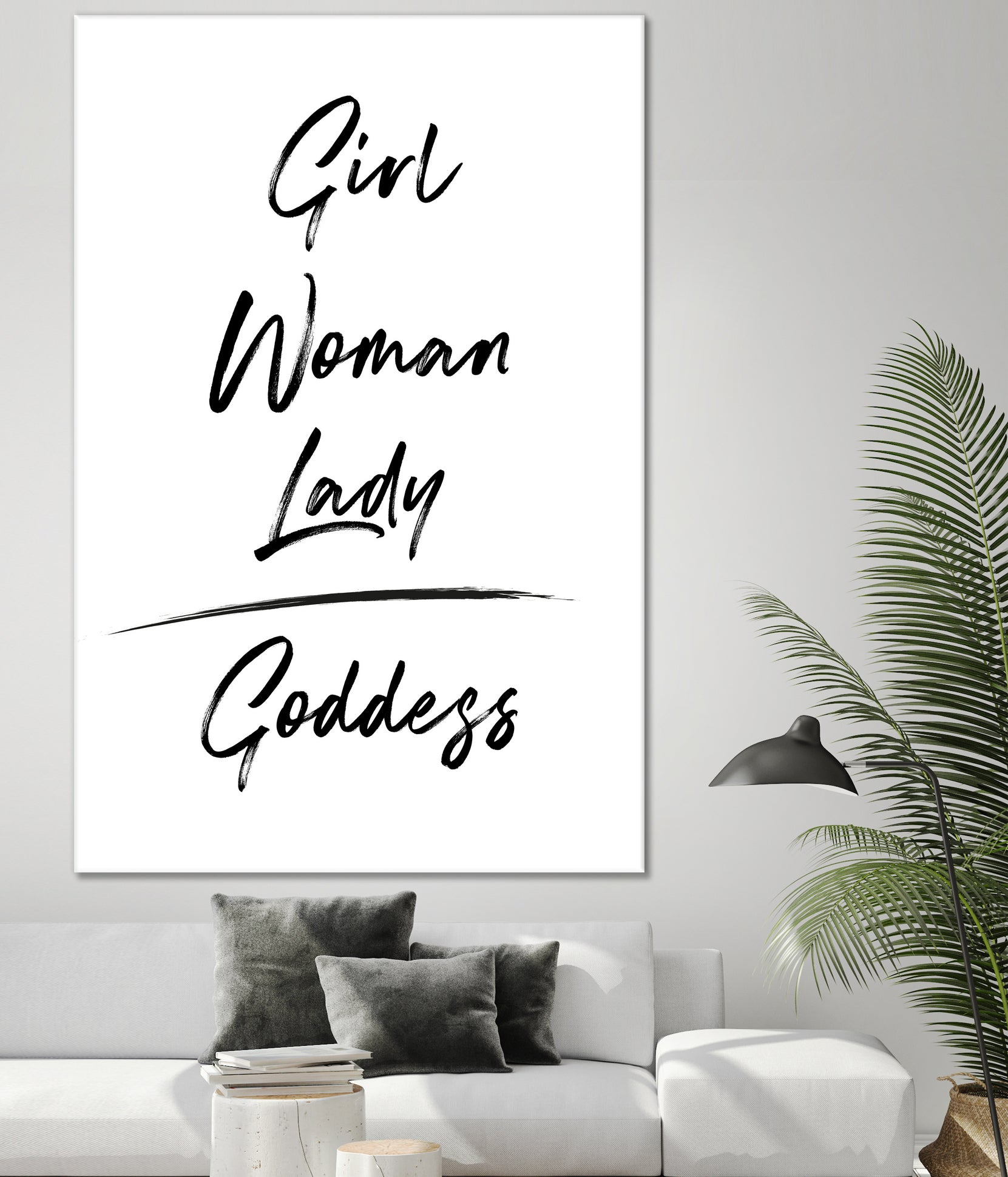 Girl Woman Lady = Goddess | Black and White Edition by Anastasia Sawall on GIANT ART - black typography