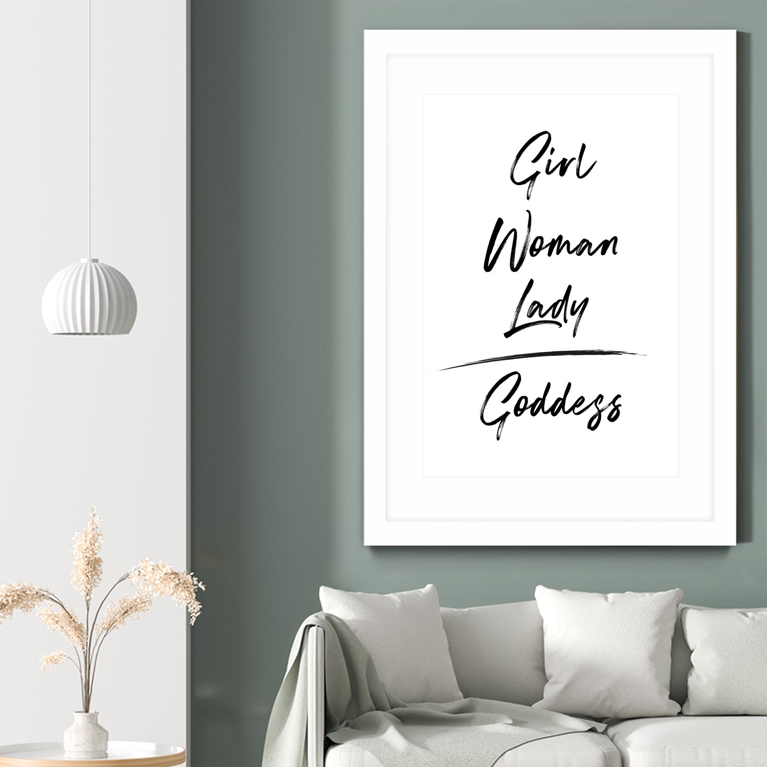 Girl Woman Lady = Goddess | Black and White Edition by Anastasia Sawall on GIANT ART - black typography