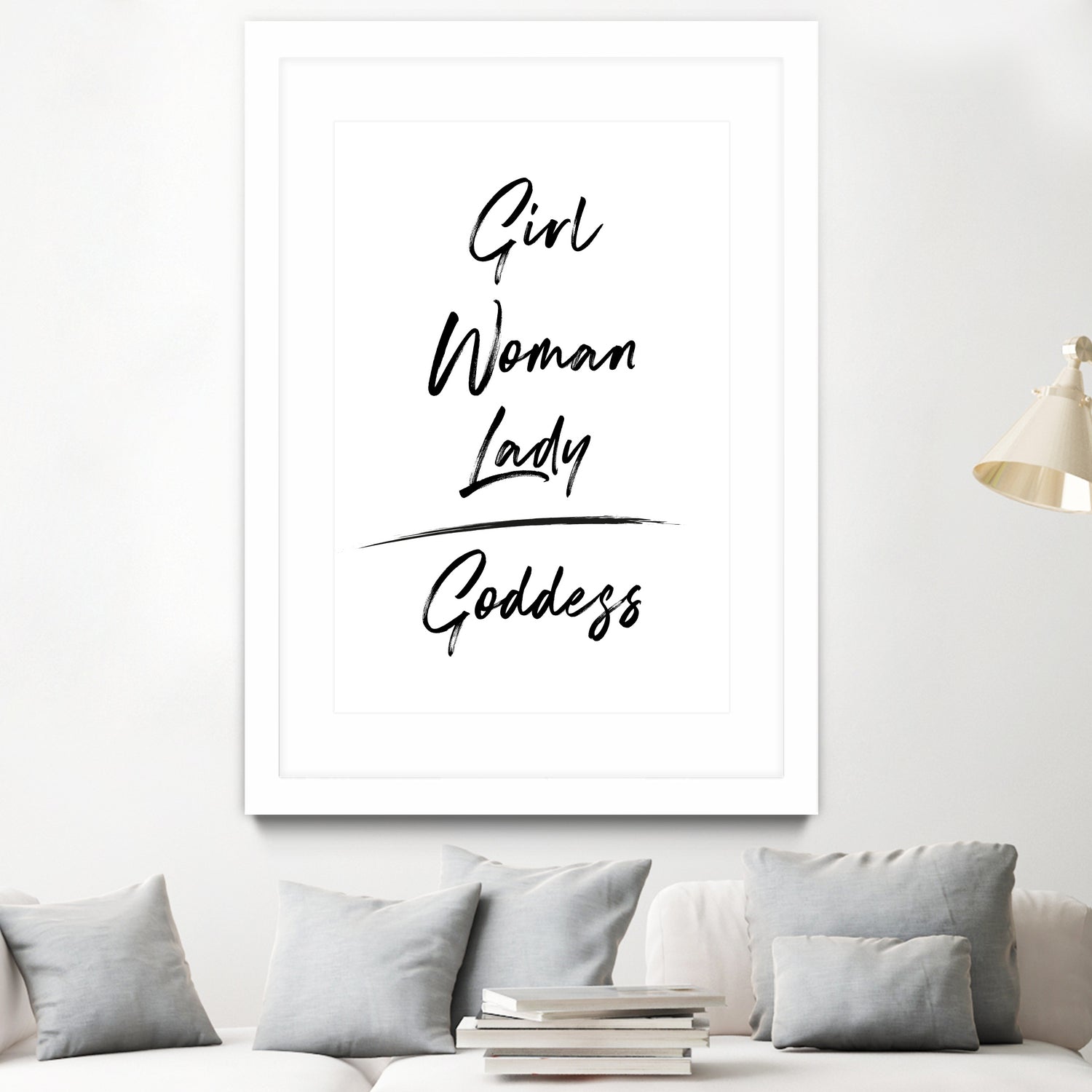 Girl Woman Lady = Goddess | Black and White Edition by Anastasia Sawall on GIANT ART - black typography