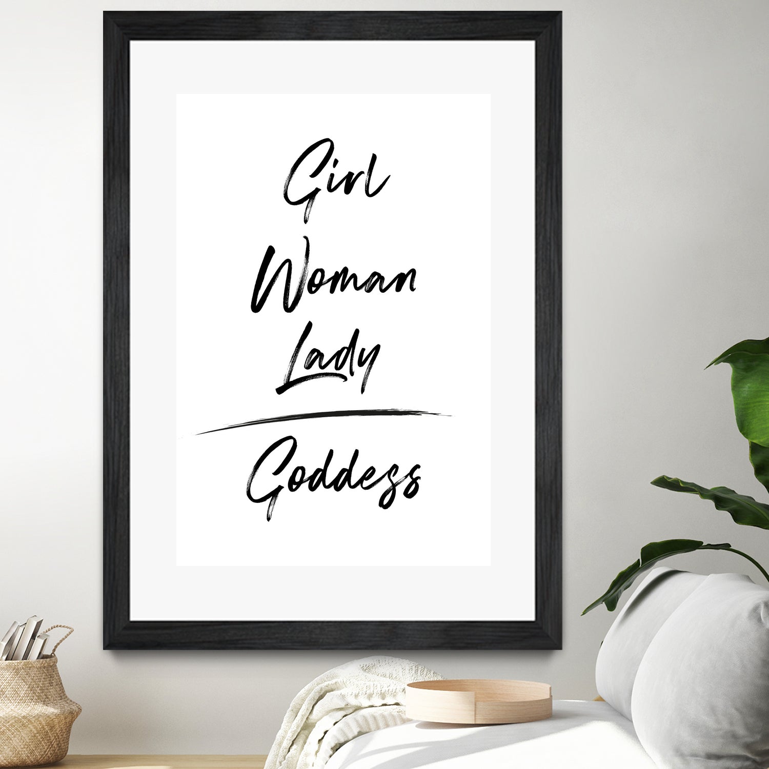 Girl Woman Lady = Goddess | Black and White Edition by Anastasia Sawall on GIANT ART - black typography