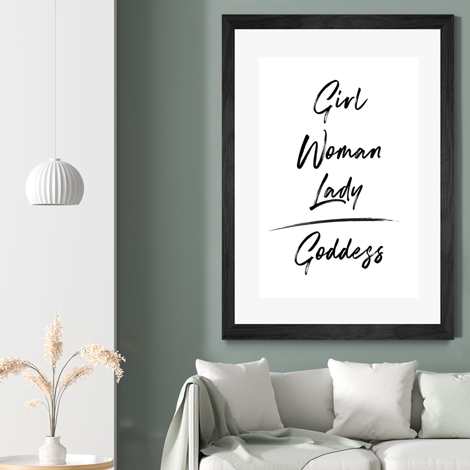 Girl Woman Lady = Goddess | Black and White Edition by Anastasia Sawall on GIANT ART - black typography