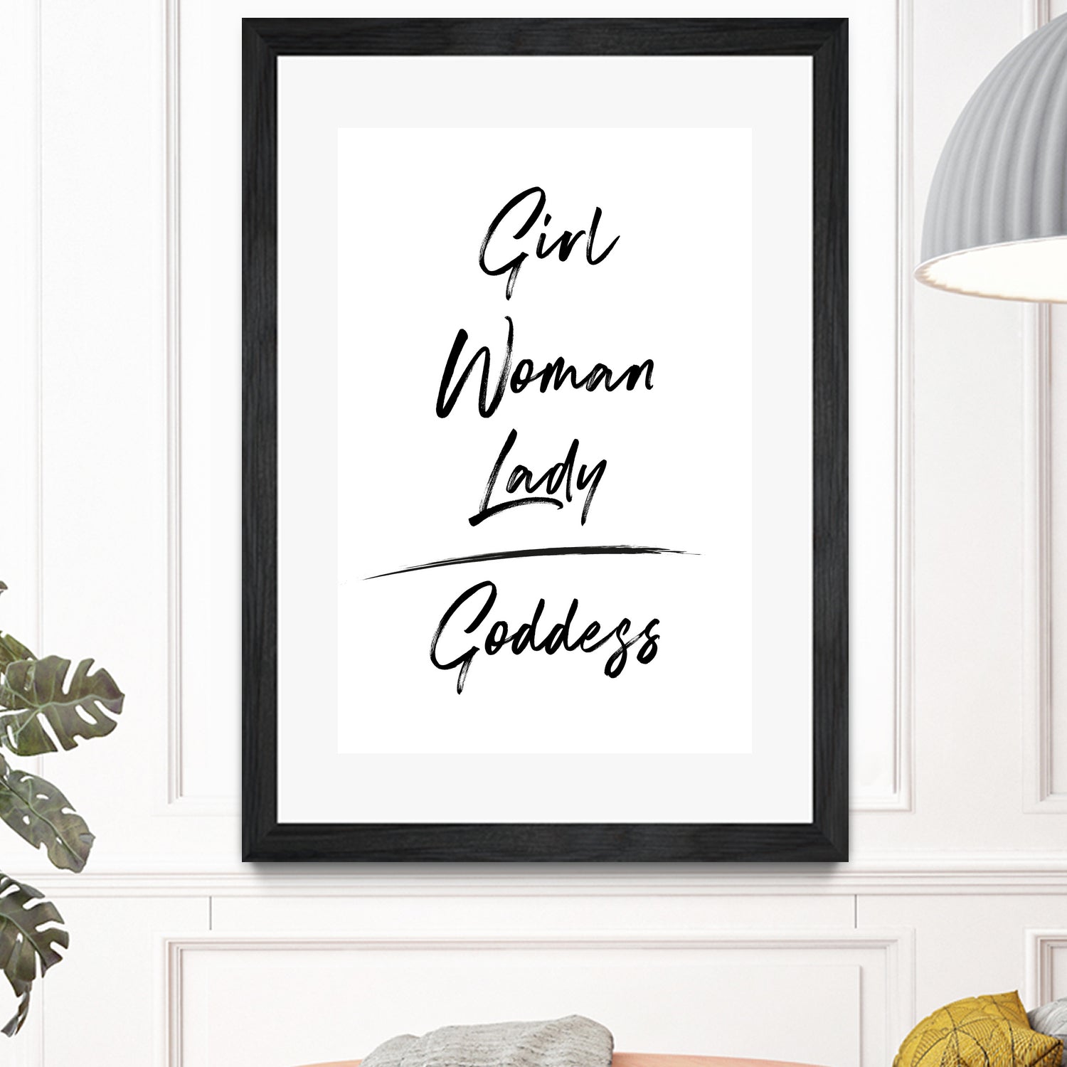 Girl Woman Lady = Goddess | Black and White Edition by Anastasia Sawall on GIANT ART - black typography