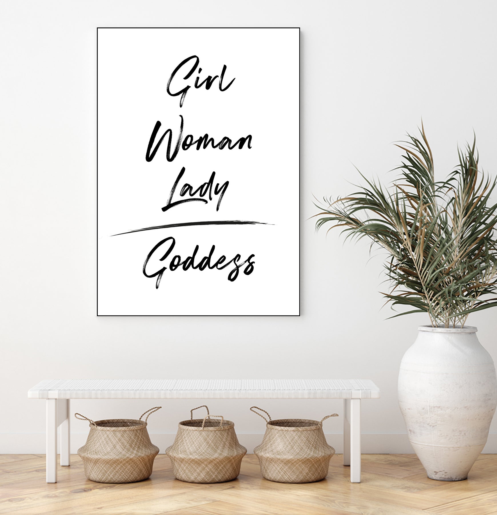 Girl Woman Lady = Goddess | Black and White Edition by Anastasia Sawall on GIANT ART - black typography