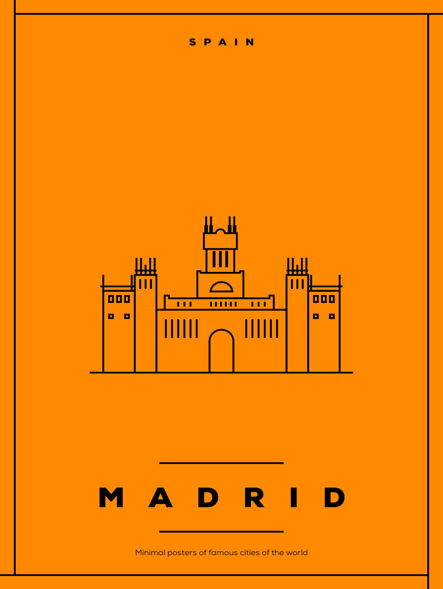 Minimal Madrid City Poster by Kursat Unsal on GIANT ART - red vector illustration