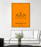 Minimal Madrid City Poster by Kursat Unsal on GIANT ART - red vector illustration