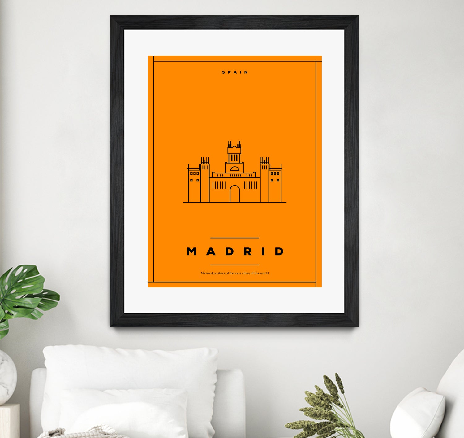 Minimal Madrid City Poster by Kursat Unsal on GIANT ART - red vector illustration