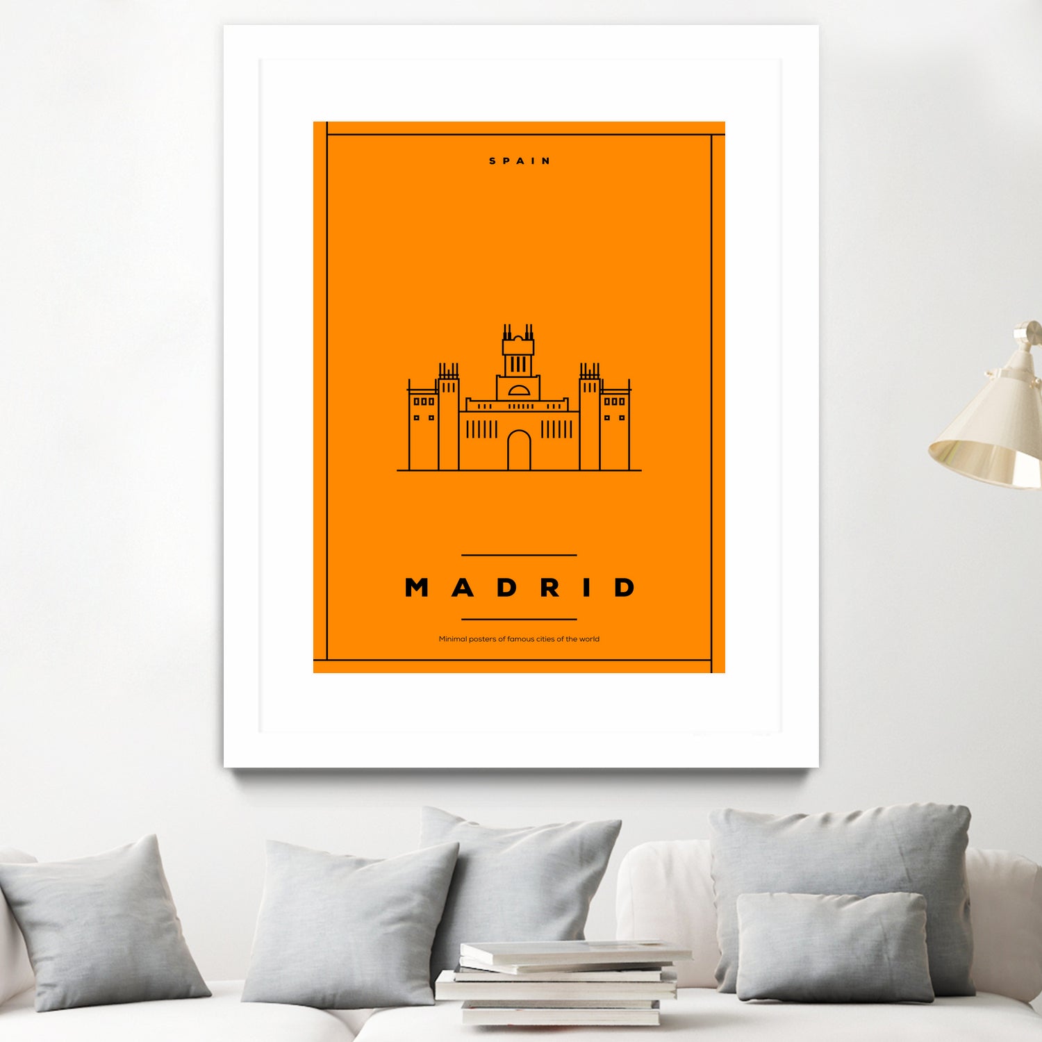 Minimal Madrid City Poster by Kursat Unsal on GIANT ART - red vector illustration