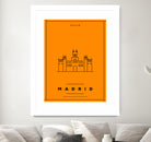 Minimal Madrid City Poster by Kursat Unsal on GIANT ART - red vector illustration