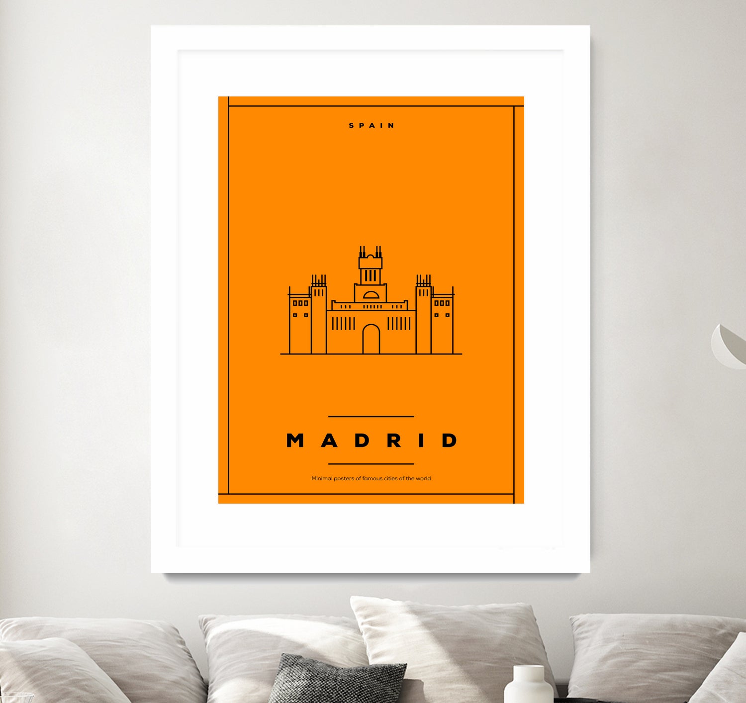 Minimal Madrid City Poster by Kursat Unsal on GIANT ART - red vector illustration