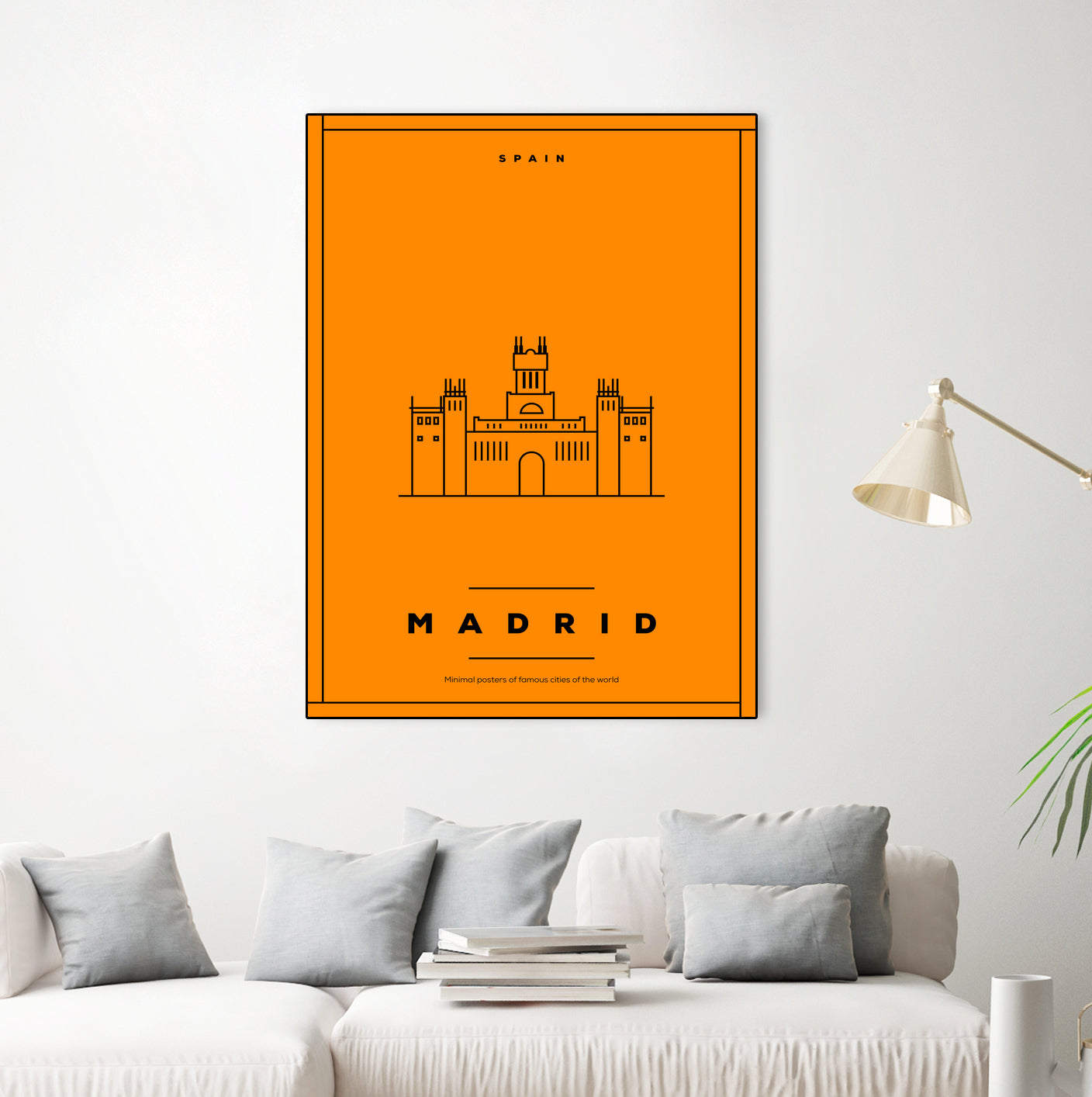 Minimal Madrid City Poster by Kursat Unsal on GIANT ART - red vector illustration