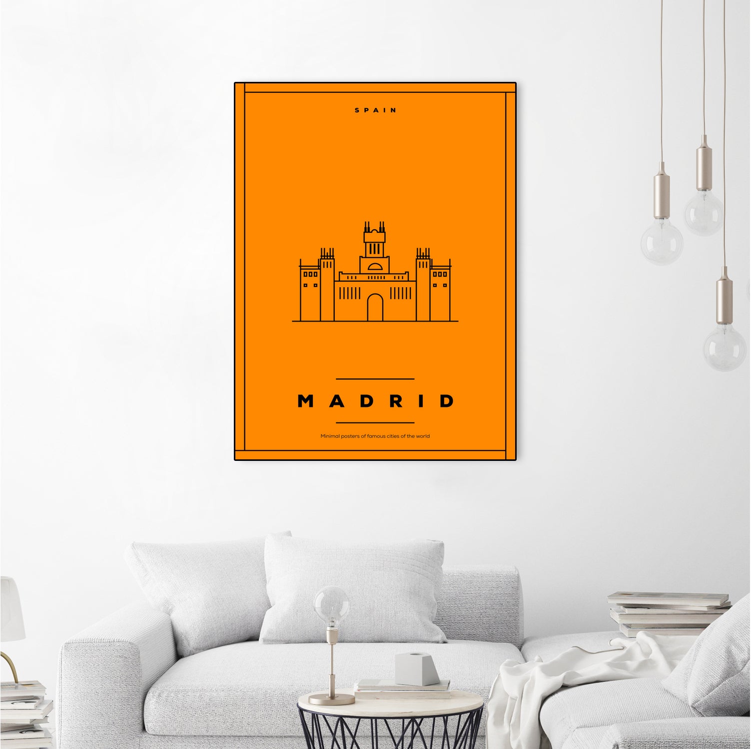 Minimal Madrid City Poster by Kursat Unsal on GIANT ART - red vector illustration