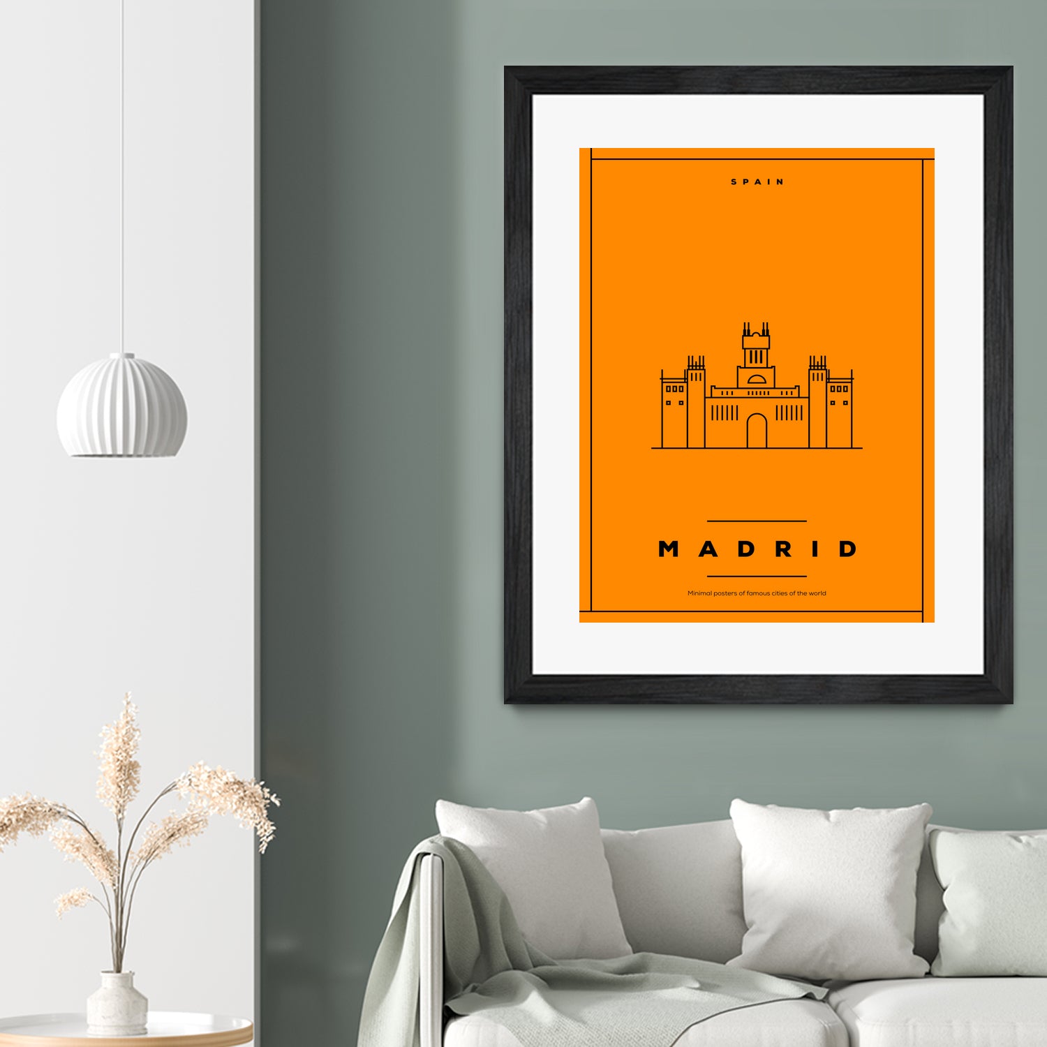 Minimal Madrid City Poster by Kursat Unsal on GIANT ART - red vector illustration