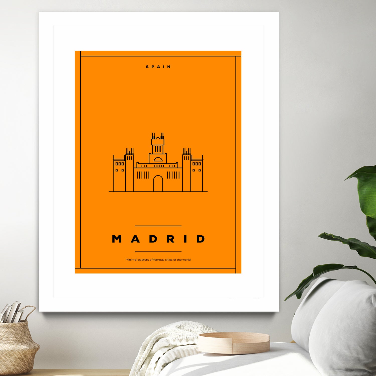 Minimal Madrid City Poster by Kursat Unsal on GIANT ART - red vector illustration