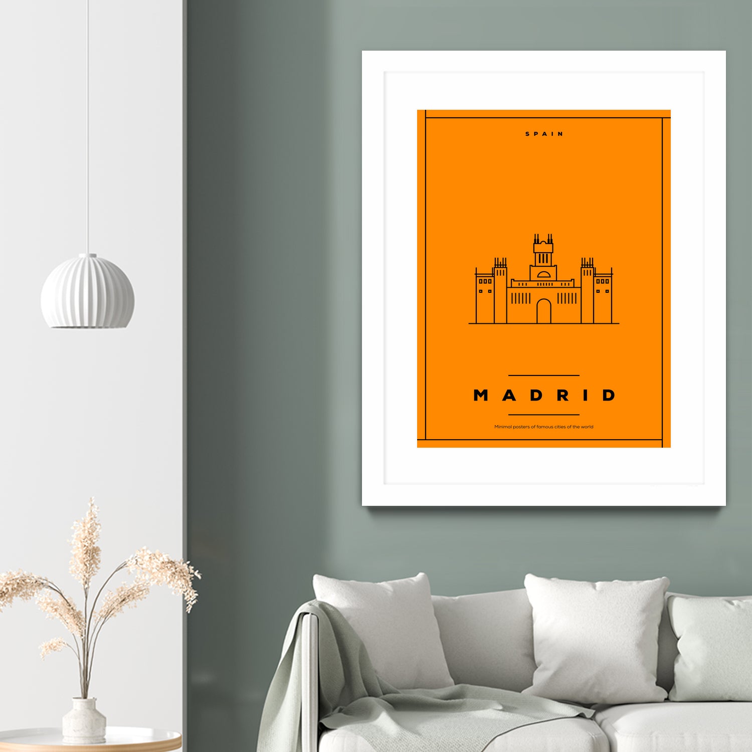 Minimal Madrid City Poster by Kursat Unsal on GIANT ART - red vector illustration