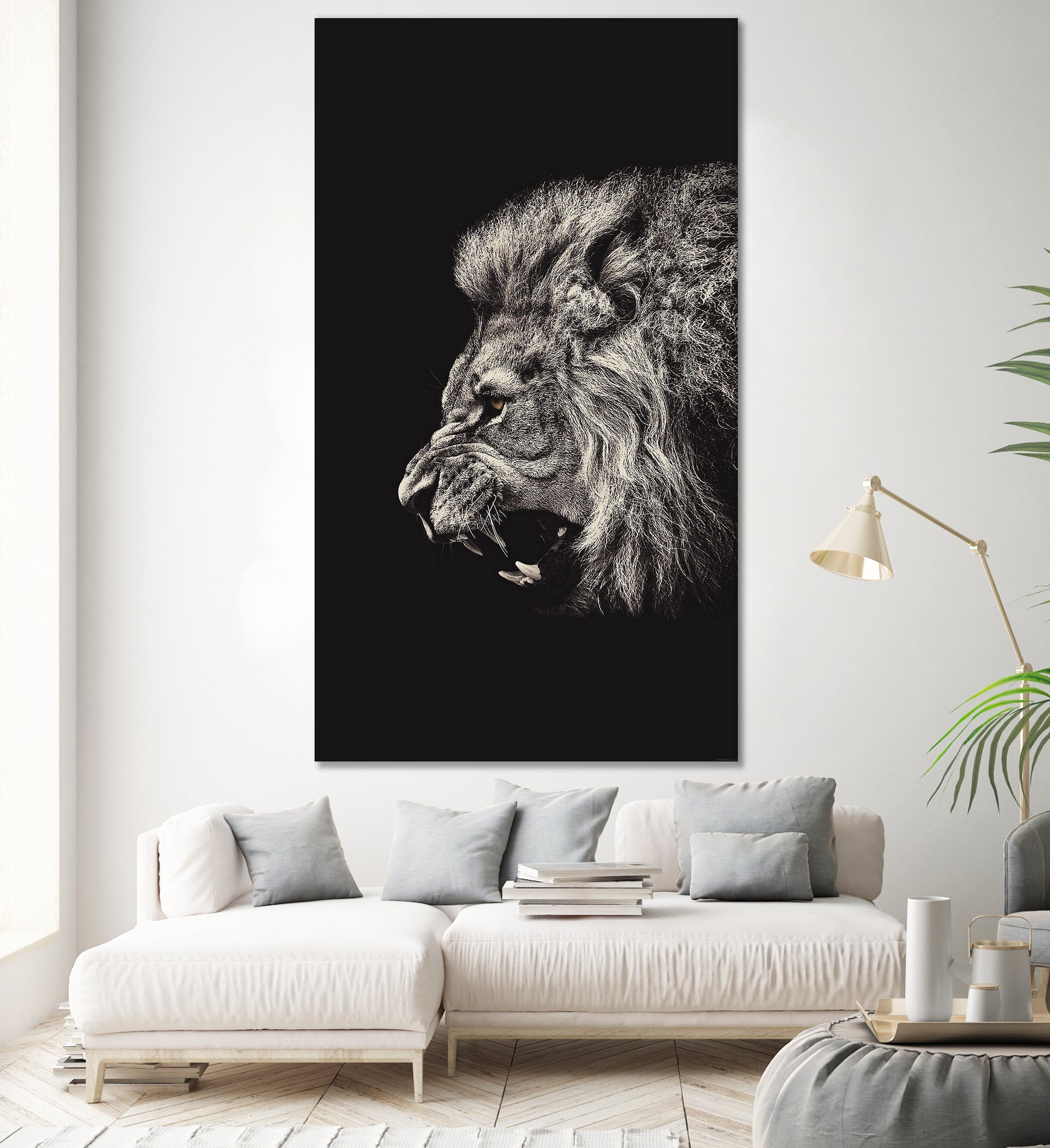 Angry male lion by Wiguna Asmorohadi on GIANT ART - black vector illustration