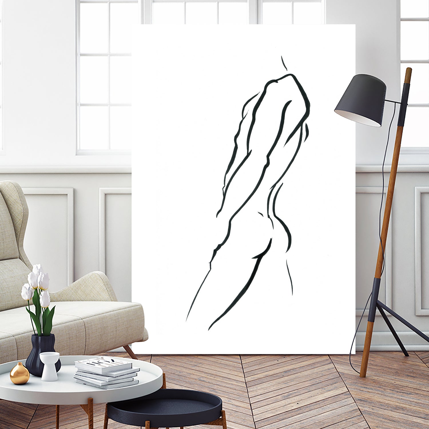 Torso. Silhouette of Man by Katya Ulitina on GIANT ART - white character design