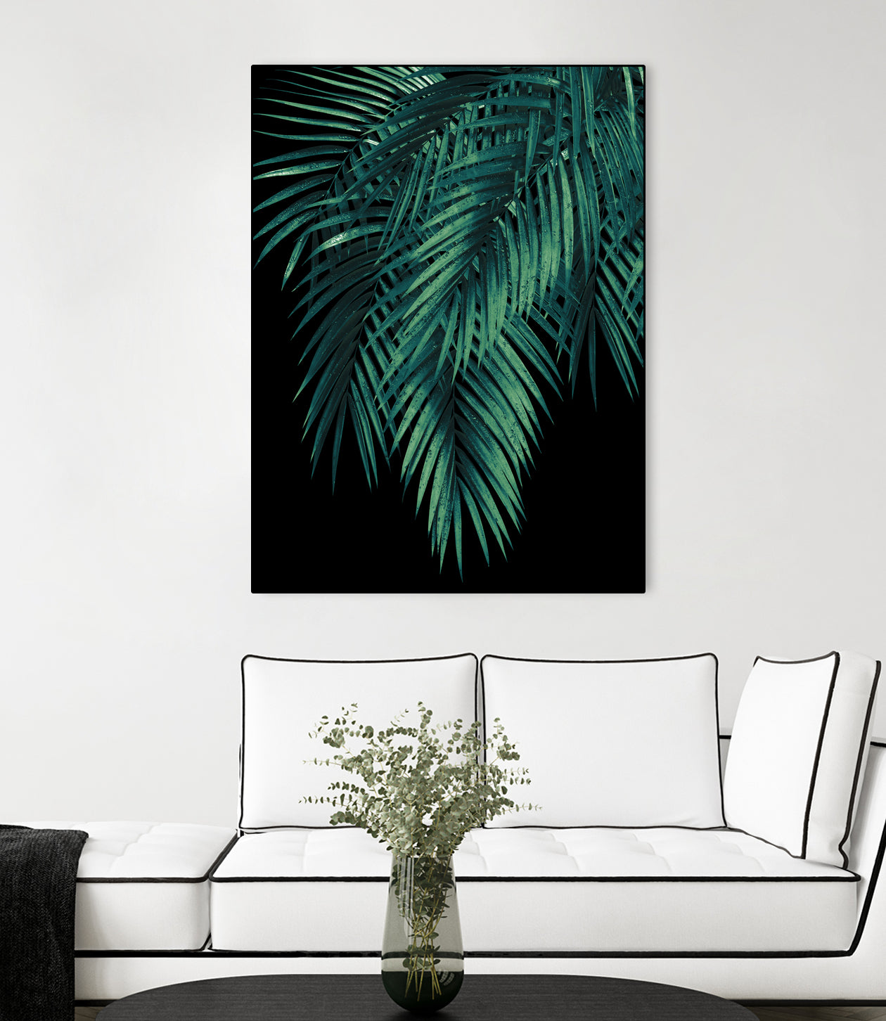 Palm Leaves Green Night Vibes #1 #tropical #decor #art by Anita & Bella Jantz on GIANT ART - green photo illustration