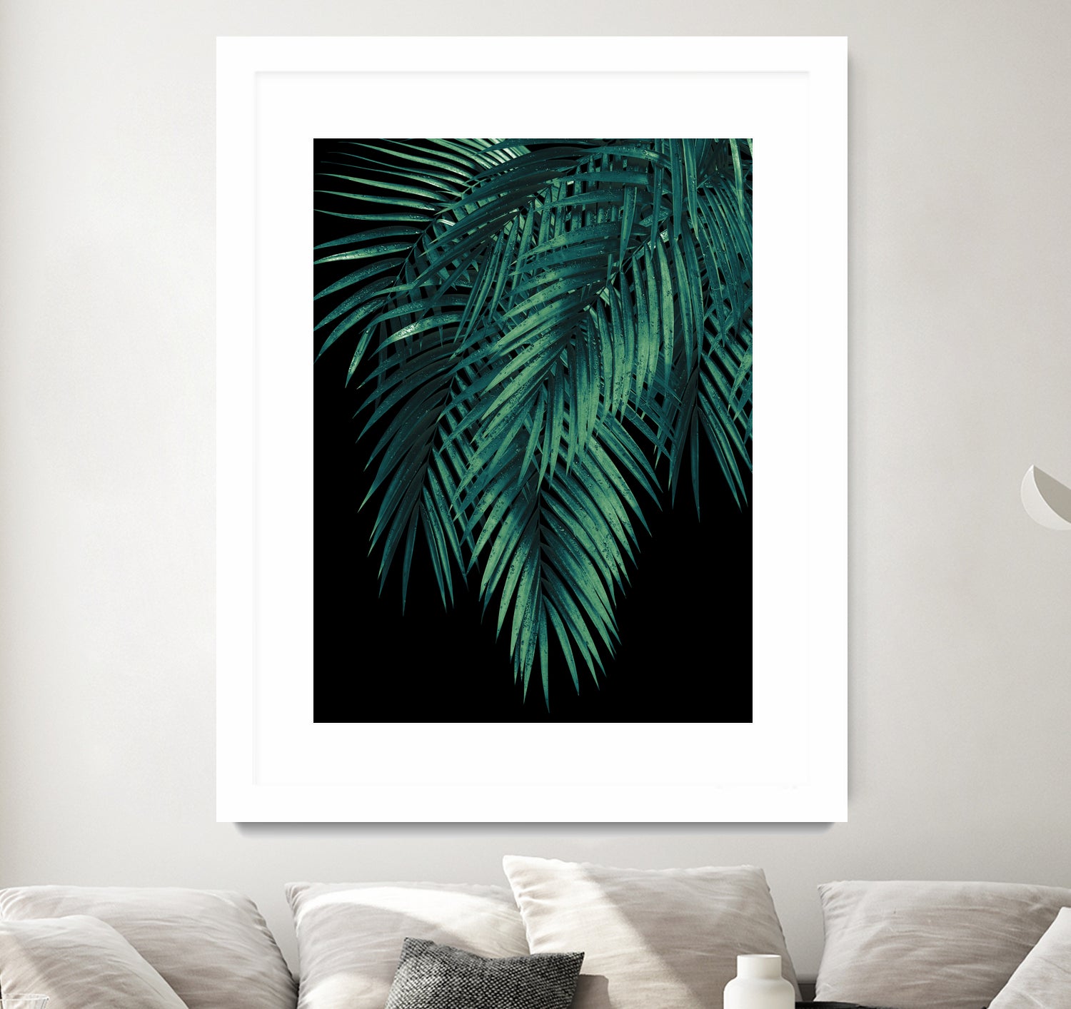 Palm Leaves Green Night Vibes #1 #tropical #decor #art by Anita & Bella Jantz on GIANT ART - green photo illustration