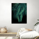 Palm Leaves Green Night Vibes #1 #tropical #decor #art by Anita & Bella Jantz on GIANT ART - green photo illustration