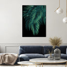 Palm Leaves Green Night Vibes #1 #tropical #decor #art by Anita & Bella Jantz on GIANT ART - green photo illustration