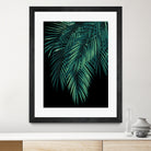 Palm Leaves Green Night Vibes #1 #tropical #decor #art by Anita & Bella Jantz on GIANT ART - green photo illustration