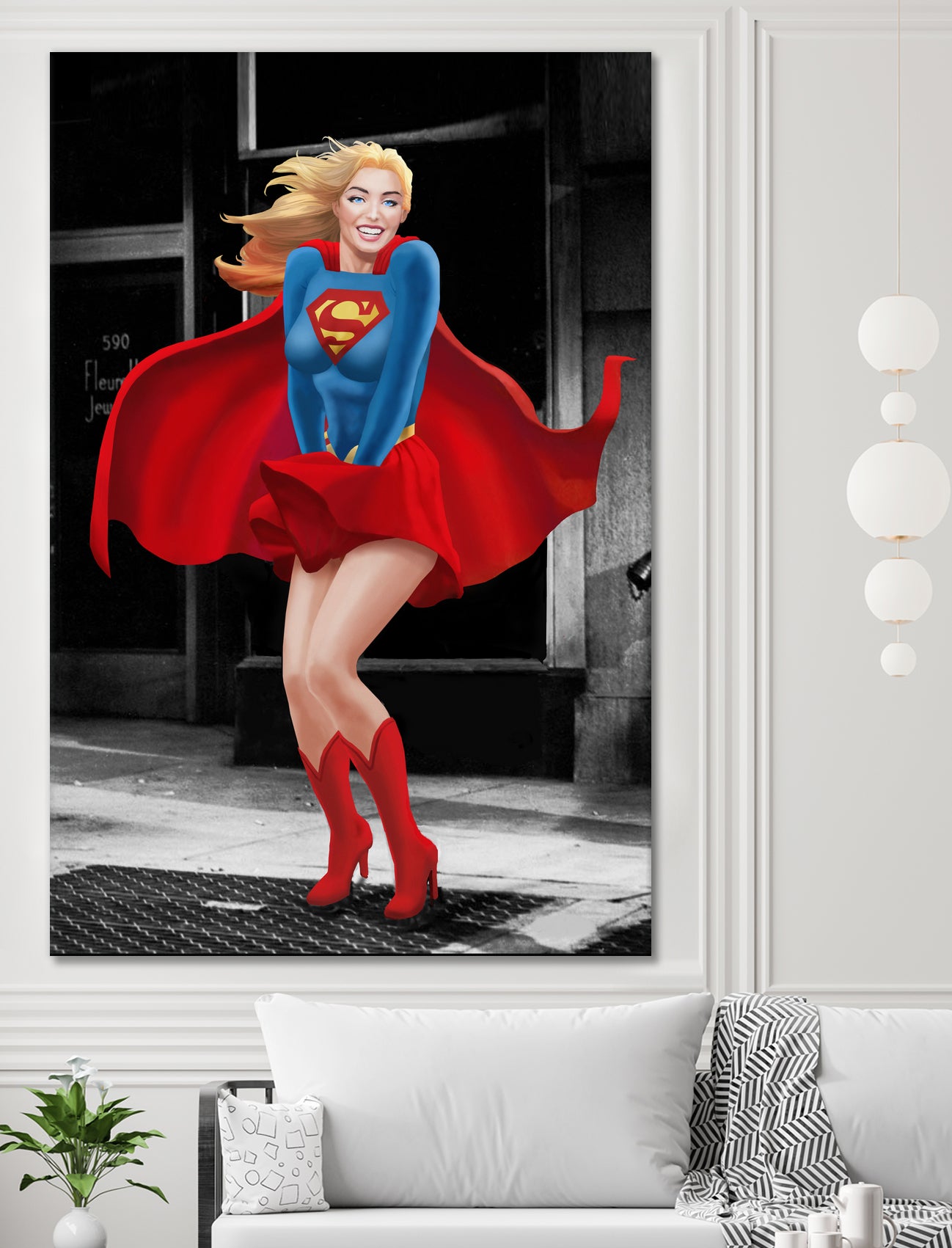 Supergirl a a Marilyn by Dan Avenell on GIANT ART - red digital painting