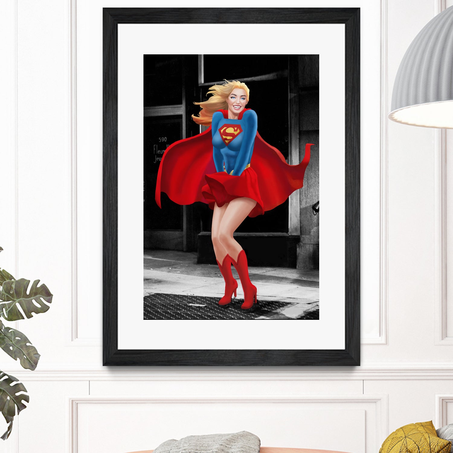 Supergirl a a Marilyn by Dan Avenell on GIANT ART - red digital painting