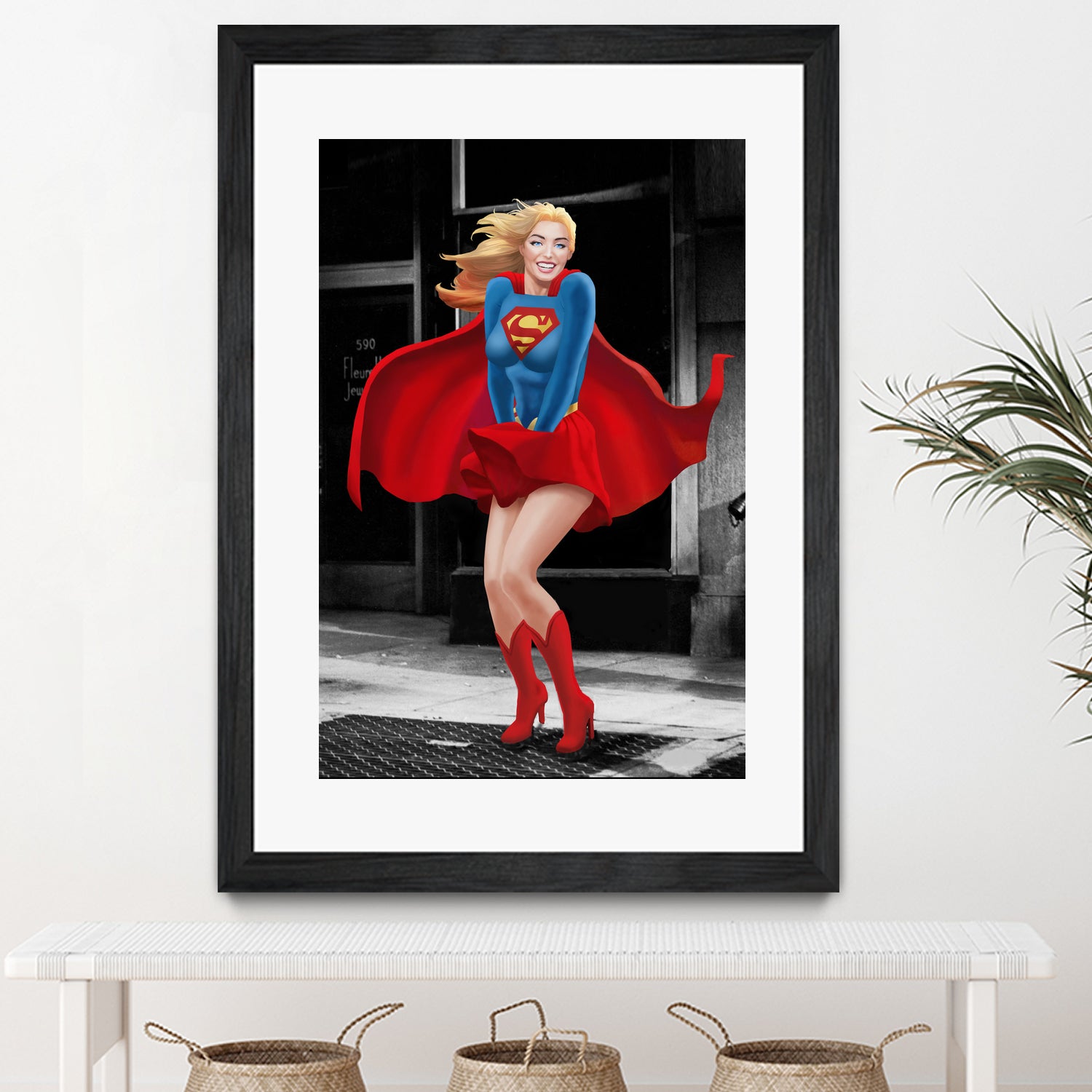 Supergirl a a Marilyn by Dan Avenell on GIANT ART - red digital painting