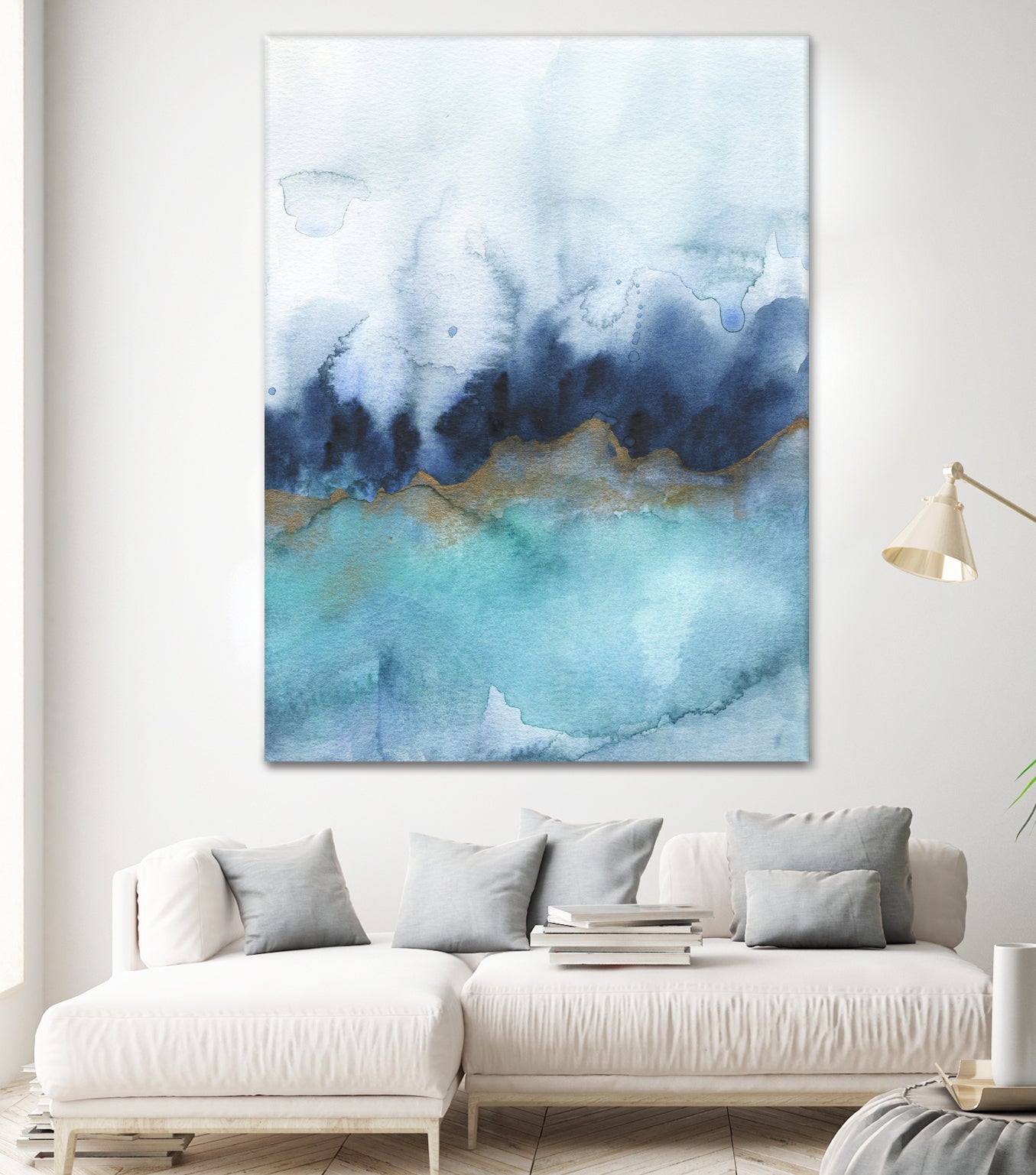 mystic abstract watercolor by Jen Merli on GIANT ART - blue mixed media