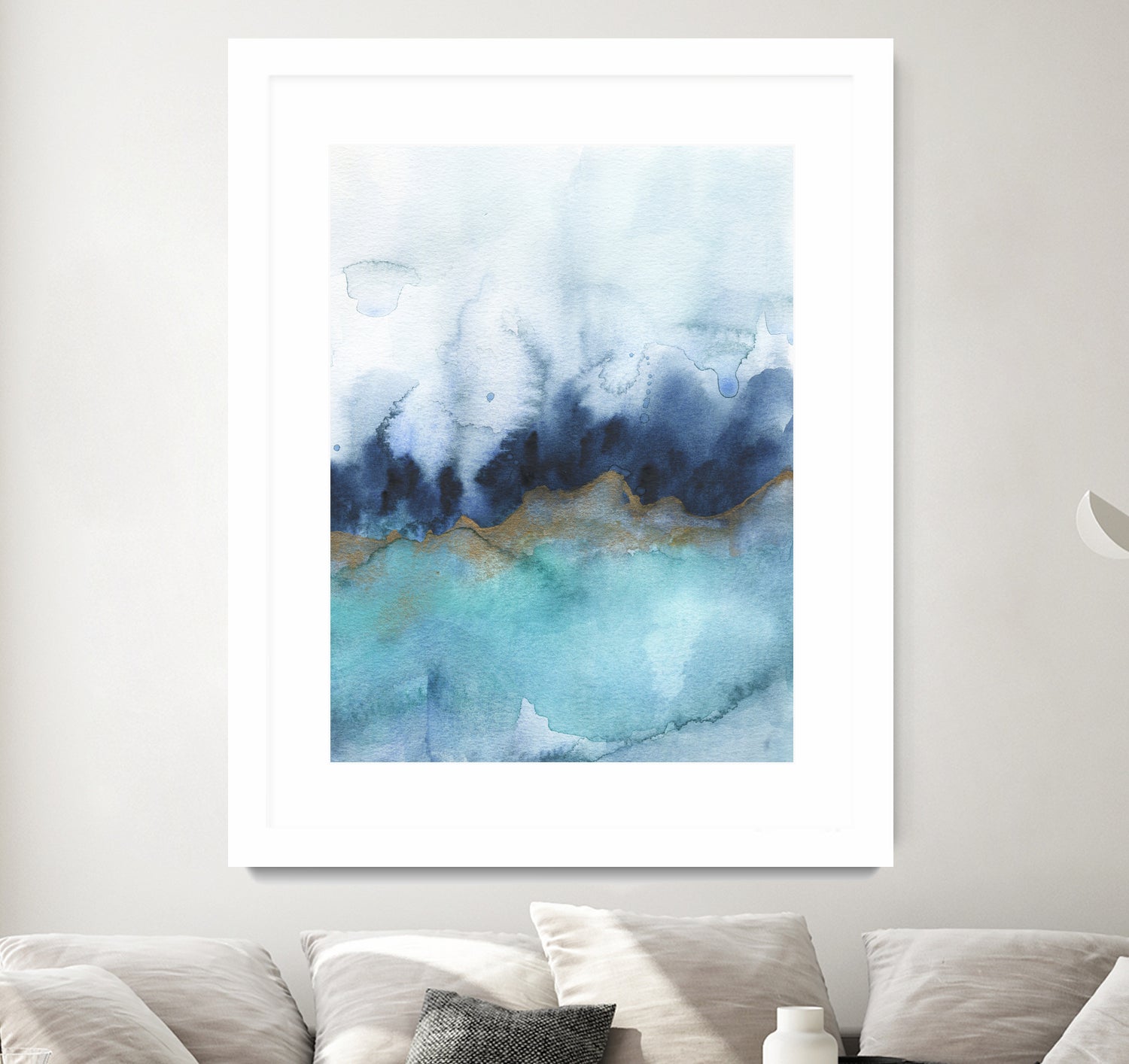 mystic abstract watercolor by Jen Merli on GIANT ART - blue mixed media