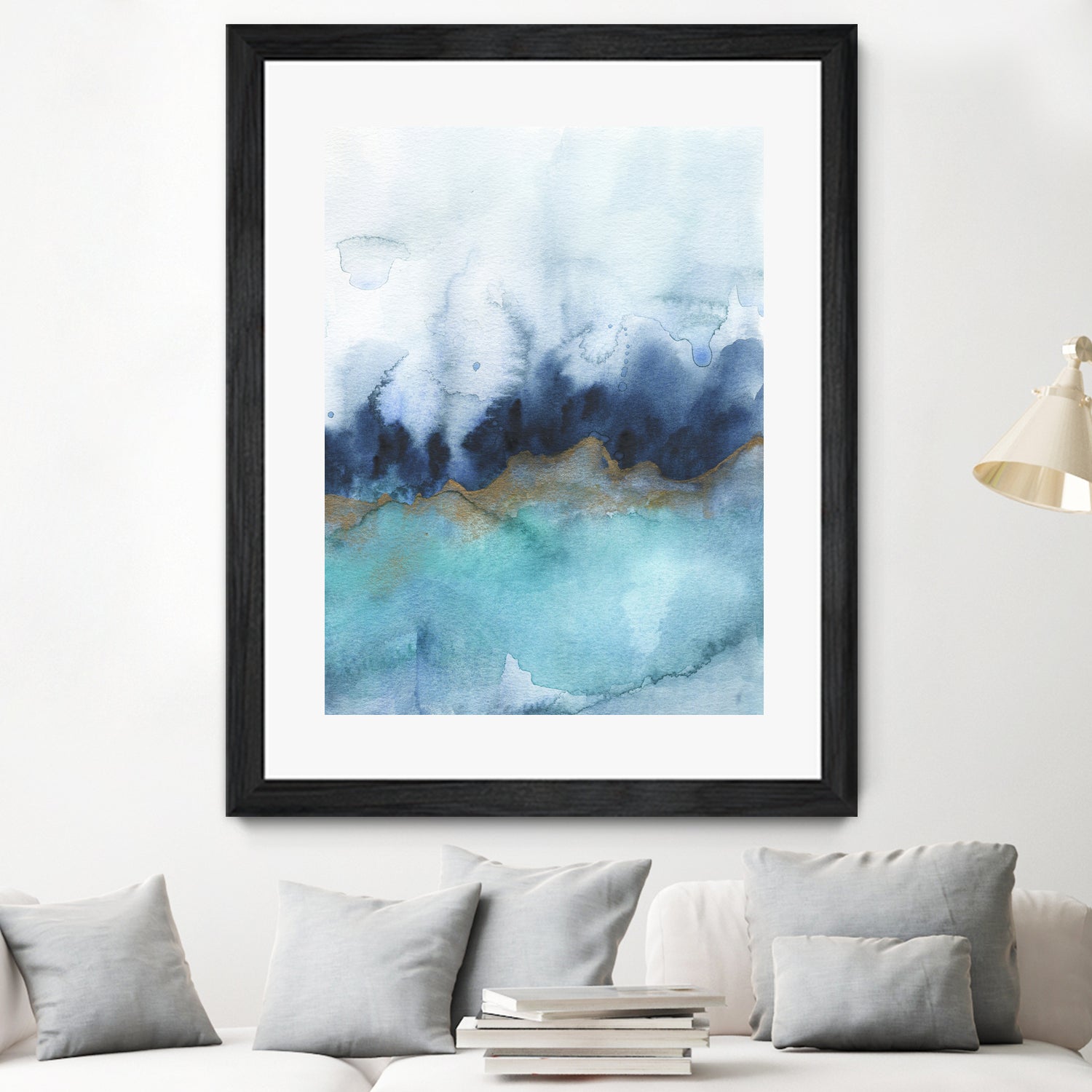 mystic abstract watercolor by Jen Merli on GIANT ART - blue mixed media