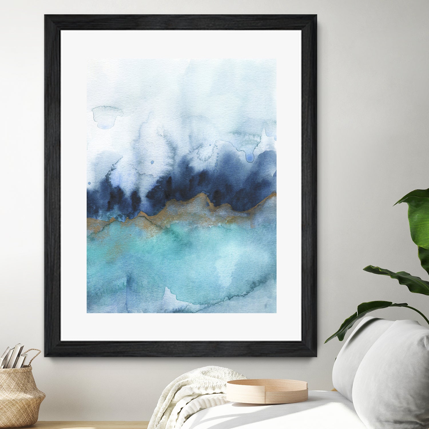 mystic abstract watercolor by Jen Merli on GIANT ART - blue mixed media