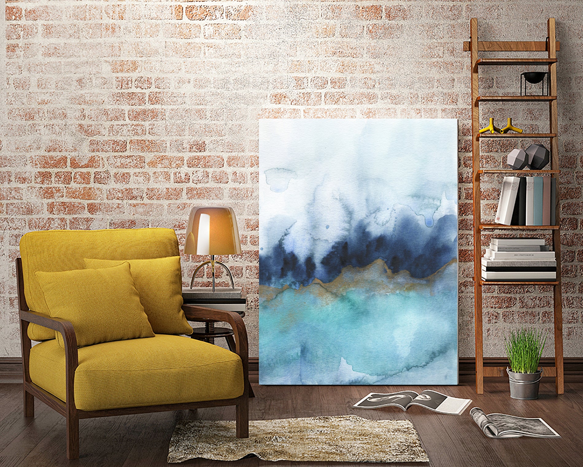 mystic abstract watercolor by Jen Merli on GIANT ART - blue mixed media
