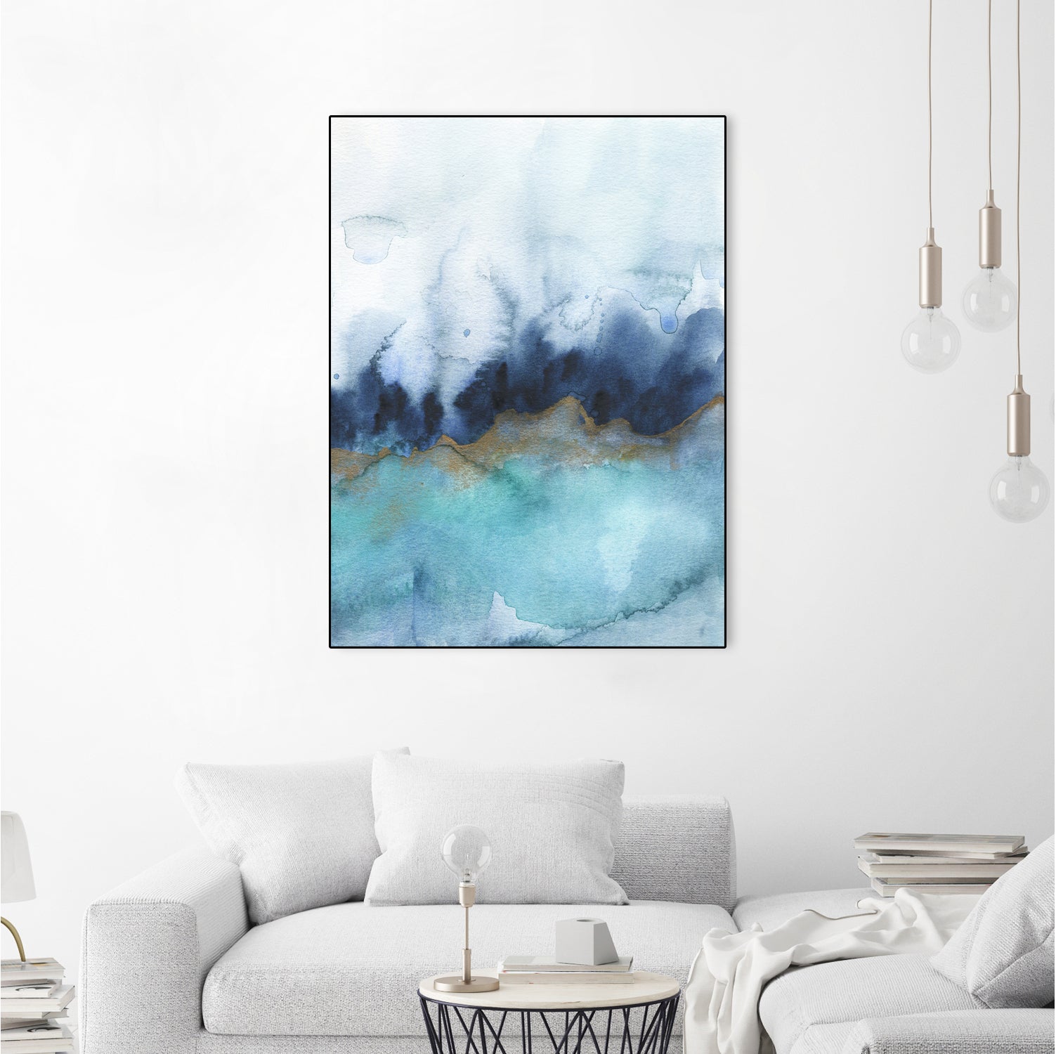 mystic abstract watercolor by Jen Merli on GIANT ART - blue mixed media