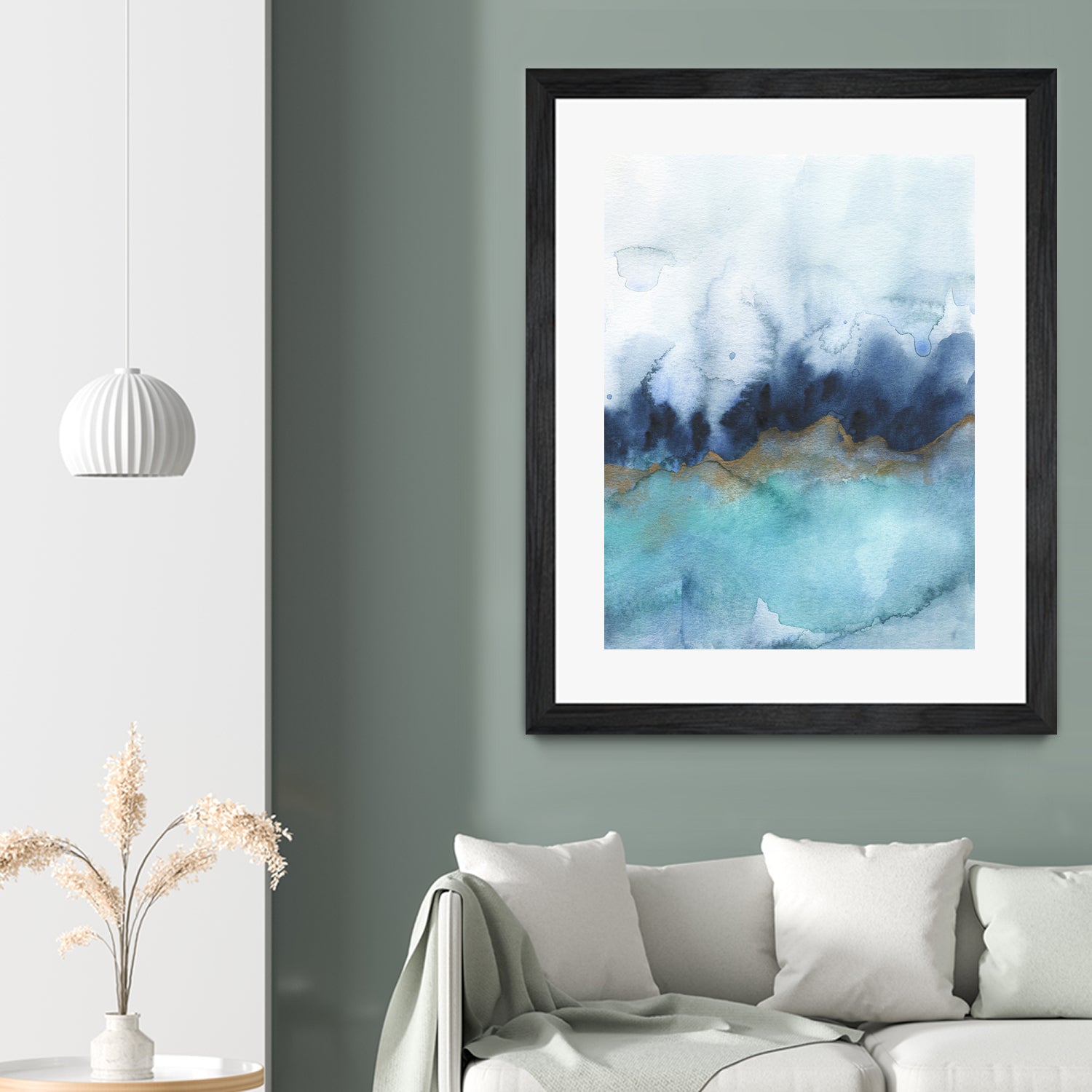 mystic abstract watercolor by Jen Merli on GIANT ART - blue mixed media