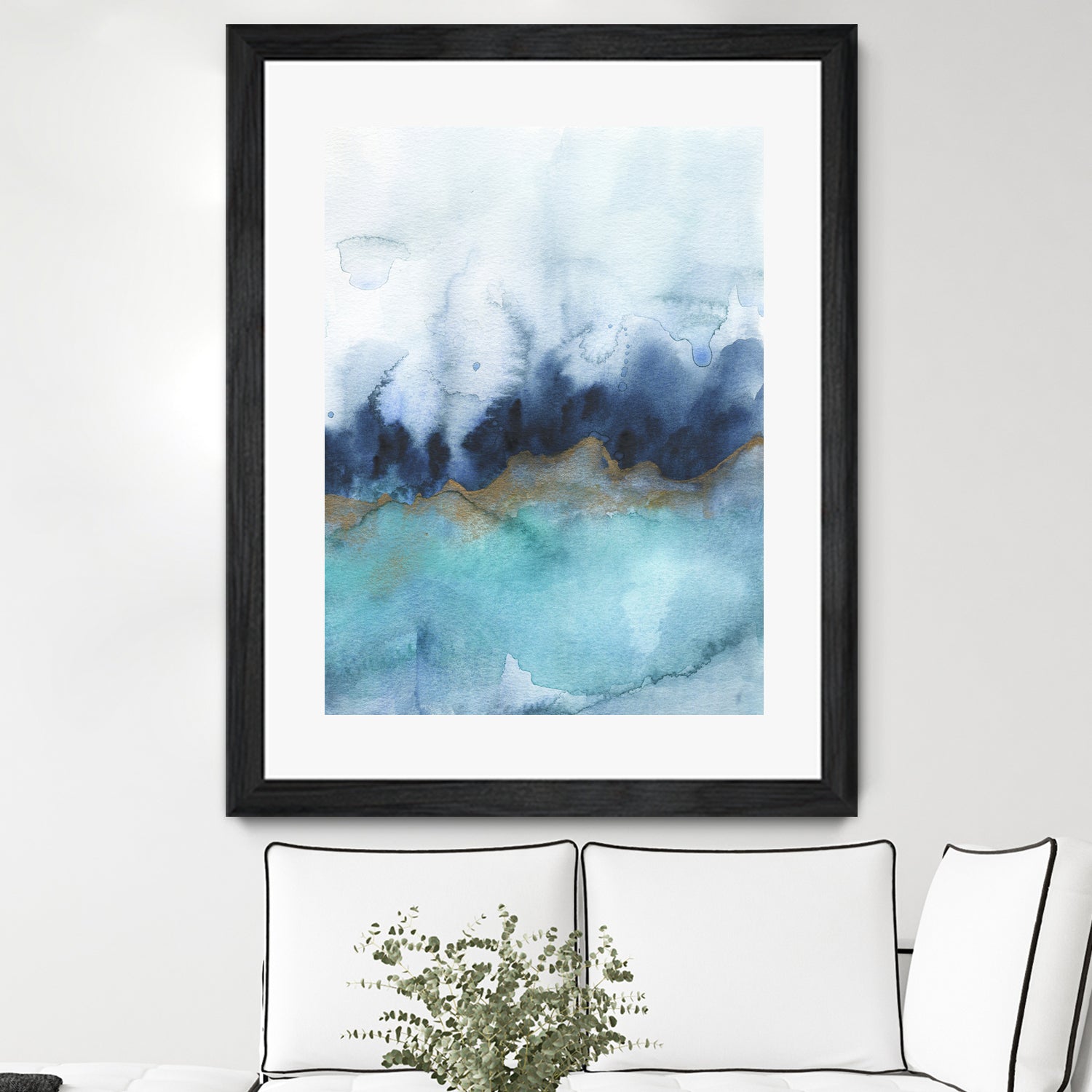 mystic abstract watercolor by Jen Merli on GIANT ART - blue mixed media