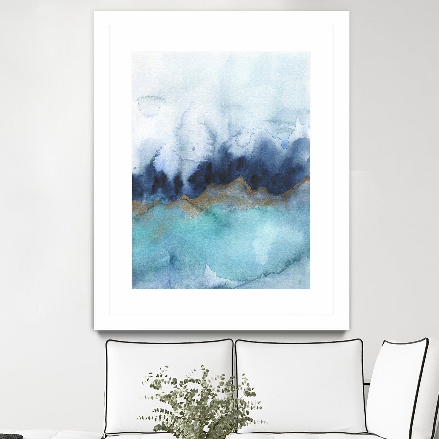 mystic abstract watercolor by Jen Merli on GIANT ART - blue mixed media